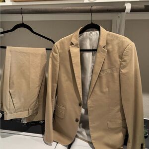 Express Tan Suit for a Sophisticated Look